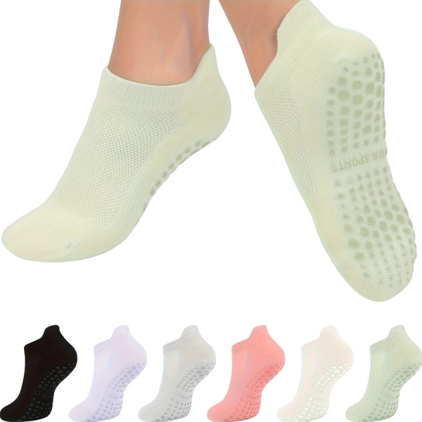 Rutschfeste Socken (4er-Paket) Lila Pink Schwarz Grau