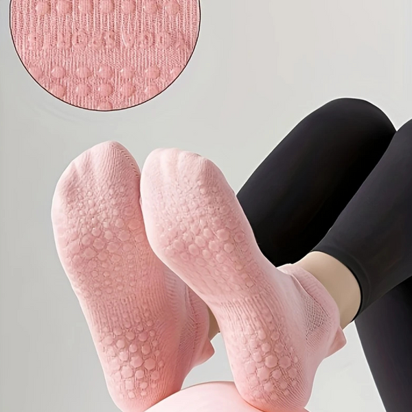 Rutschfeste Socken (4er-Paket) Lila Pink Schwarz Grau